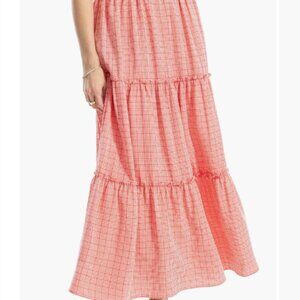 Gingham Tiered Maxi Skirt MAX STUDIO Size Large NWOT